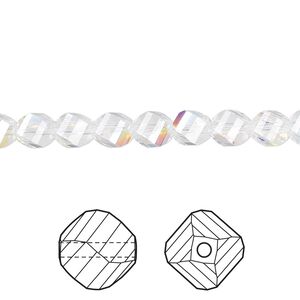 Bead 12pk crystal AB, Crystal Passions&reg; 6mm helix 5020