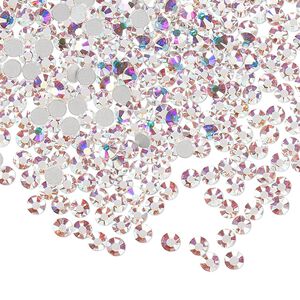 Flat back, Dance With Me&trade; crystal rhinestone, crystal AB, foil back, 2.7-2.9mm rose, SS10. Sold per pkg of 144 (1 gross).