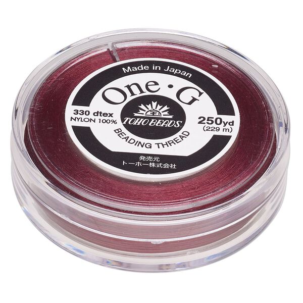 Thread, TOHO BEADS&reg;, One-G&trade; 1pkg250yd, nylon, burgundy, size 0. image number 0
