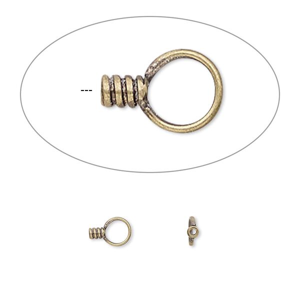 Crimp end 1pkg10 gold-plated, 2.5x1.5mm tube / loop / approx 0.5mm inside diameter, brass / antiqued image number 0
