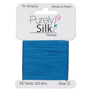 Thread, Purely Silk&trade;, royal blue, size D. Sold per 28-yard card.