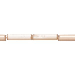 Bead, cat's eye glass (fiber optic glass), dark peach, 14x4mm-16x5mm round tube. Sold per 14-inch strand, approximately 25 beads.