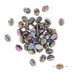Bead, Preciosa, Czech pressed glass, opaque vitrail purple, 5x4mm buckwheat. Sold per pkg of 44.