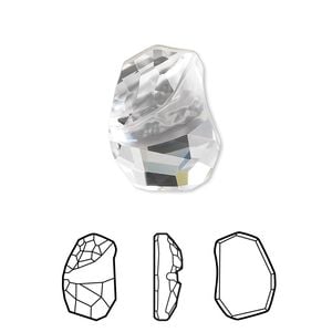 Fancy stone 1pk crystal foil back, Crystal Passions&reg; 19x13mm flat divine rock 4787