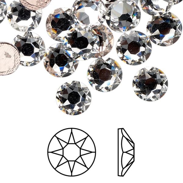 Flat back 144pk crystal foil back, Swarovski&reg; hotfix 8.412-8.672mm rose round SS40 2078HF image number 0