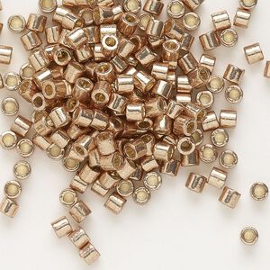 Seed bead, Delica&reg; 1pkg50g glass, #8 round, Duracoat&reg; opaque galvanized champagne / outside dyed (DBL-1834)