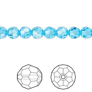 Bead 12pk aquamarine, Crystal Passions&reg; 6mm round 5000