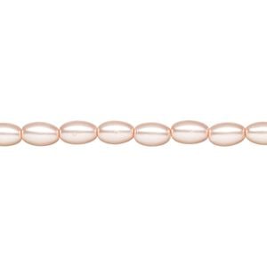 Pearl 1pk rosaline, Celestial Crystal&reg; 6x4mm rice 15.5-16 inch