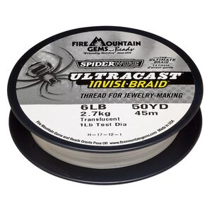 Thread, Spiderwire&reg;, translucent, 0.10mm ultra-cast invisi-braid, 6-pound test. Sold per 50-yard spool.