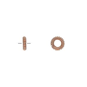 Bead 1pkg50 copper, 7x2mm twisted rondelle