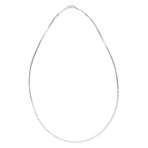 Chain 1pkg1 sterling silver snake, 1.4mm square / lobster claw clasp, Gossamer&trade; 18 inch