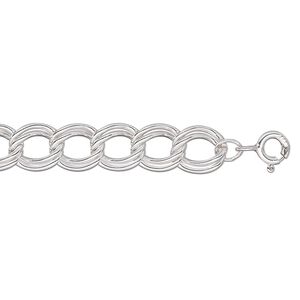 Chain 1pkg1 Argentium&reg; Silver oval, 7mm double / springring clasp 7 inch