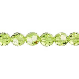 Bead 12pk citrus green, Crystal Passions&reg; 8mm round 5000