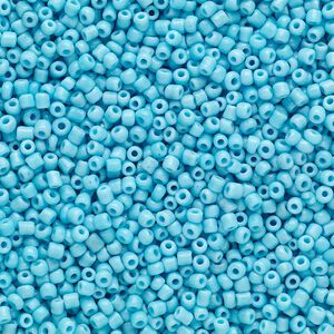 Seed bead, Ming Tree&trade;, glass, pkg/1 pound, #11 round, opaque turquoise blue.