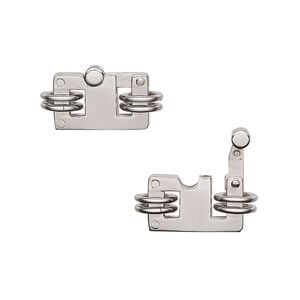 Clasp 1pkg1, 15x10mm rectangle / 7mm 18 gauge closed jump ring, stainless steel 1-strand
