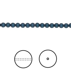 Pearl 1000pk petrol, Swarovski&reg; 3mm round 5810
