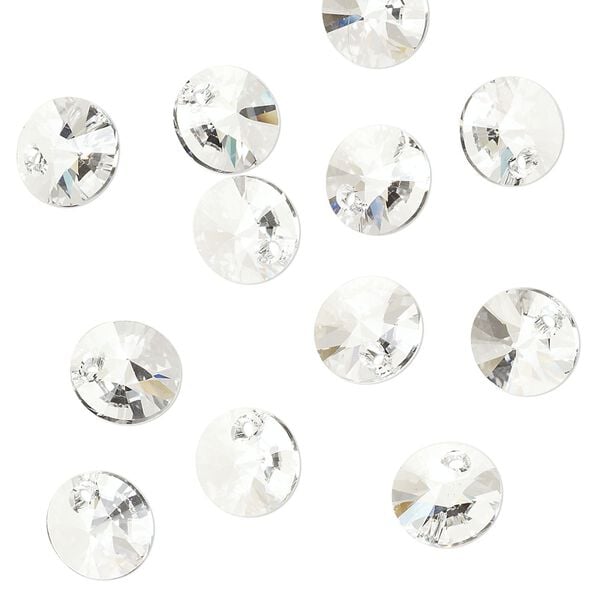 Drop 12pk crystal, Crystal Passions&reg; 8mm pendant mini disk 6428 image number 1