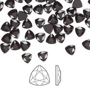 Flat back 12pk jet, Crystal Passions&reg; 5mm trilliant 2472