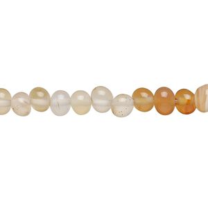 Red agate and white agate 1pkg1, pebble bead 15 inch small