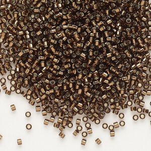 Seed bead, Delica&reg;, glass, pkg/250g, #11 round, transparent silver-lined root beer (DB-0150).