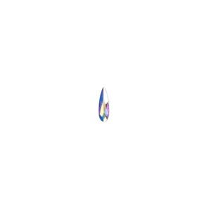 Flat back 6pk crystal AB foil back, Crystal Passions&reg; 6x1.7mm raindrop 2304