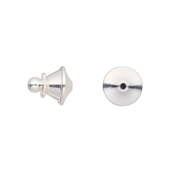 Tie tac clutch 1pkg10 silver-finished brass image number 0
