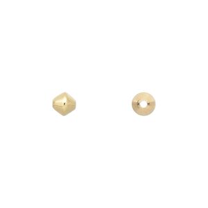 Bead 1pkg100 gold-plated, 5mm double cone, brass