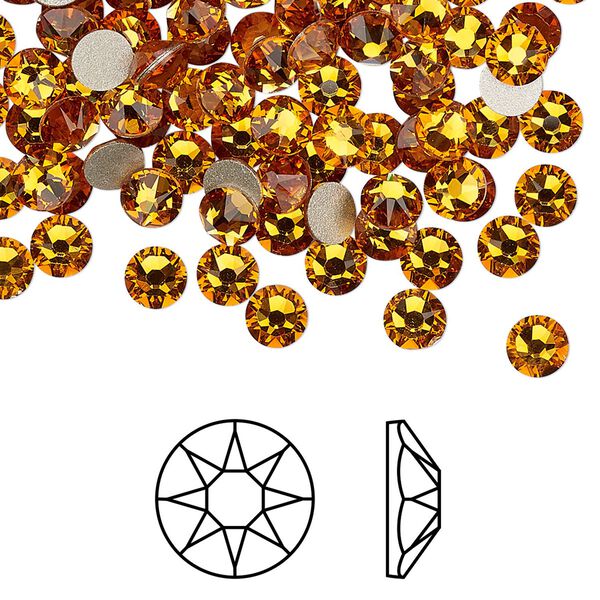 Flat back 1440pk topaz foil back, Swarovski&reg; 4.6-4.8mm rose round SS20 2088 image number 0