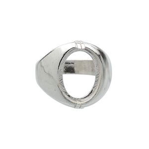 Ring, sterling silver, 16x12mm 2-prong oval setting, size 11. Sold individually.
