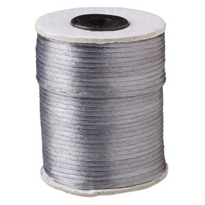 Cord, Satinique&trade;, satin, dark grey, 2mm. Sold per 200-foot spool.