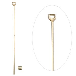 Eye pin 1pkg4 gold-plated, 1.75 inch, 21 gauge brass Beadalon&reg;