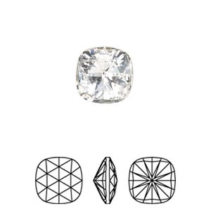 Fancy stone 1pk crystal foil back, Crystal Passions&reg; 12mm rose cut cushion 4471