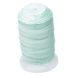 Thread, Purely Silk&trade;, 3-ply, turquoise blue, size E. Sold per 200-yard spool.