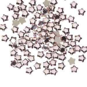 Flat back 720pk light rose foil back, Swarovski&reg; 4mm star flower 2754