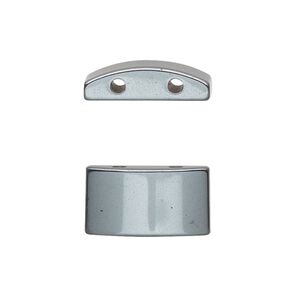 Hemalyke&trade; 1pkg6, 2-hole flat half round spacer bead 18x10mm
