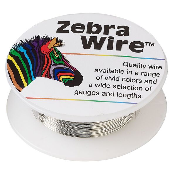Wire, Zebra Wire&trade;, tinned copper, silver color, round, 26 gauge. Sold per 30-yard spool. image number 0