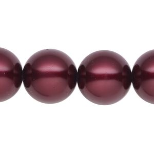 Pearl 1pk bordeaux, Celestial Crystal&reg; 16mm round 15.5-16 inch