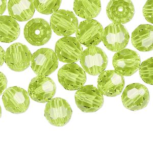 Bead 144pk citrus green, Crystal Passions&reg; 8mm round 5000