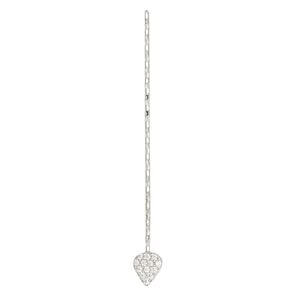 Paddle pin 1pkg1 sterling silver, 1.5 inch / teardrop, 22 gauge rhodium-plated