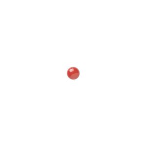 Cabochon, bamboo coral (dyed), red, 4mm calibrated round, Mohs hardness 3-1/2 to 4. Sold per pkg of 6.