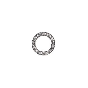 Jump ring 1pkg2 sterling silver, 10mm closed hammered round, 12 gauge / 7mm inside diameter / antiqued