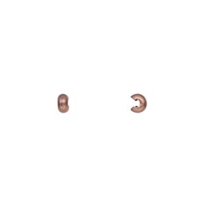 Crimp cover, antique copper-plated brass, 3.5x3mm smooth rondelle. Sold per pkg of 100.