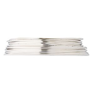 Wire, fine silver, dead-soft, round, 20 gauge. Sold per pkg of 5 feet.