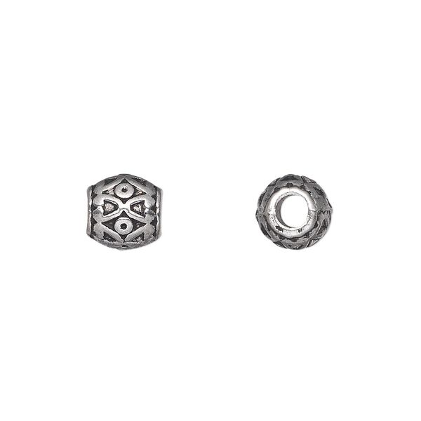 Bead 1pkg20 silver-plated "pewter", 8mm barrel, antique image number 0