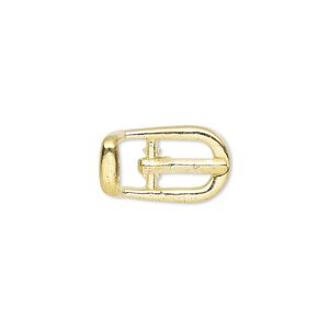Clasp buckle 1pkg4 "pewter" (zinc alloy), 18x11mm, gold-finished 1-strand
