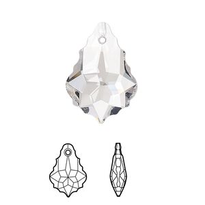 Drop 48pk crystal, Swarovski&reg; 22x15mm pendant baroque 6090