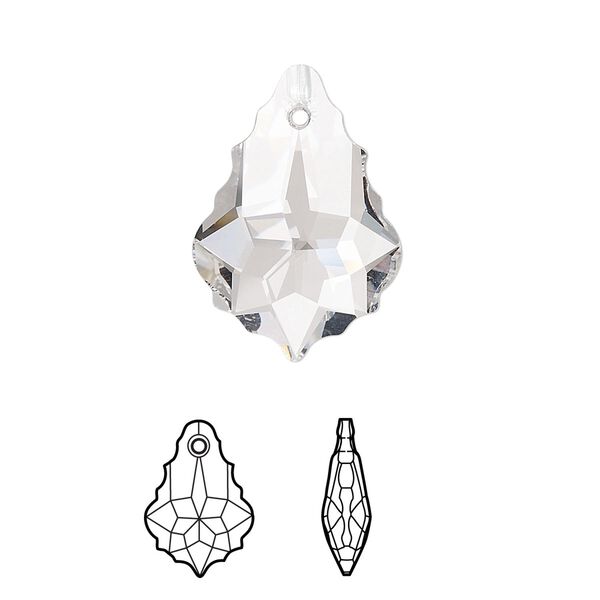 Drop 48pk crystal, Swarovski&reg; 22x15mm pendant baroque 6090 image number 0