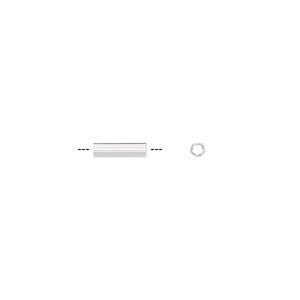 Bead 1pkg4 sterling silver, 8x2mm five-sided tube