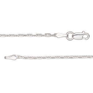 Chain 1pkg1 sterling silver anchor, 1.6mm / lobster claw clasp, Gossamer&trade; 18 inch