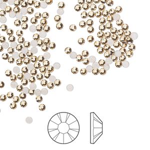Flat back 144pk light Colorado topaz foil back, Preciosa MAXIMA Czech crystal hotfix rhinestone 1.9-2.1mm chaton rose round SS6